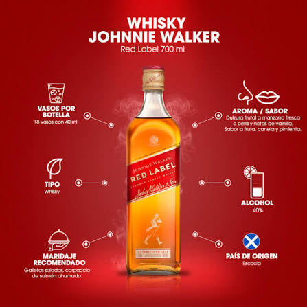 WHISKY JOHNNIE WALKER RED LABEL 750ML