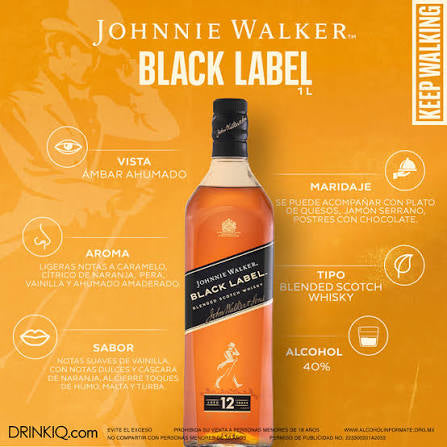 WHISKY JOHNNIE WALKER BLACK LABEL 750ML