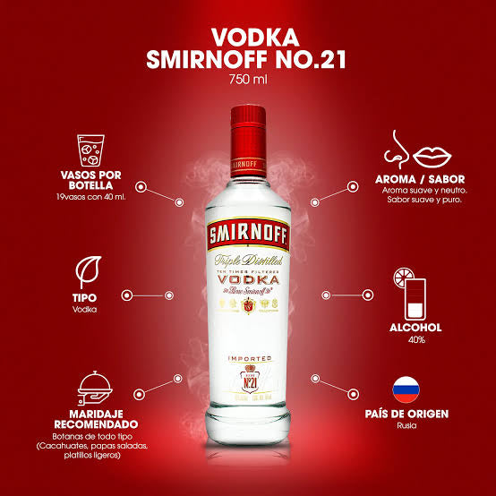 VODKA SMIRNOFF 750ML