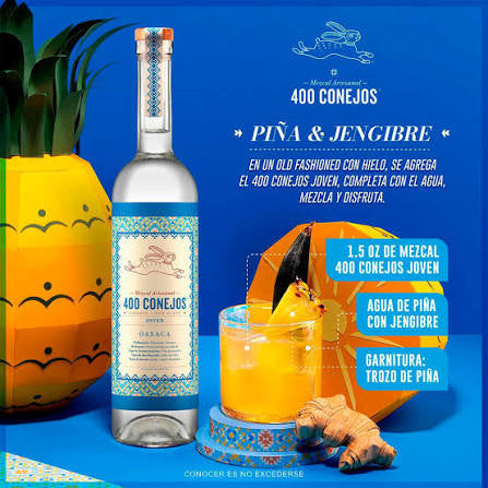 MEZCAL 400 CONEJOS JOVEN ESPADÍN 750ML